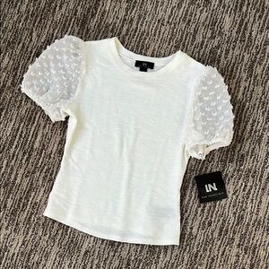 I.N. San Francisco XS Juniors cream/white top NWT